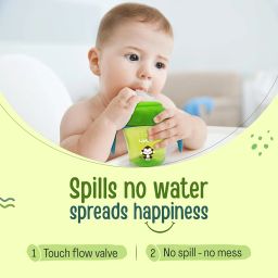 LuvLap Banana Time 150ml Anti Spill, Interchangeable Sipper / Sippy Cup with Soft Silicone Spout and Straw BPA Free, 6m+ (Green) image 2