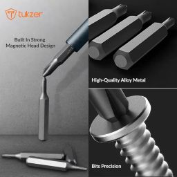 Tukzer 24 In 1 Mini Precision Screwdriver Set with Magnetic Head & S2 Steel Bits for Mobile Phone, Tablet, PC & Household Repair Tool Kit - Black image 4