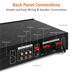 Dulcet DC-A50X 2 Channel Stereo Amplifier with Big LED Display/Bluetooth/MIC Input/USB/SD Card Slot/FM Radio/AUX Input/Remote Control & Built-in Equalizer with Bass, Treble & Balance Control image 2
