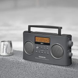 Sangean PR-D15 FM-Stereo/AM Rechargeable Portable Radio with Handle (Gray) image 4