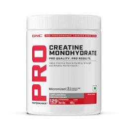 GNC Pro Performance Pure Micronized Creatine Monohydrate with Free Shilajit|400 gm & 10 gm Shilajit|133 Serving|Instantized|Fuels Muscles|Increase Muscle Mass|Unflavoured,powder,2 count,129 Servings image 1