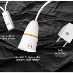 Tia Crafts Electric Bulb Holder with On/Off Switch | Extension Cable or Flexible Wire & 2-Pin Plug For Multipurpose Use Experiments,Parties,Festive Decorations,Diwali,Christmas (2 Meters) image 1