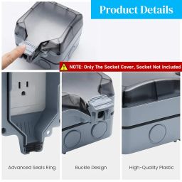 Serplex® 86 Type Waterproof IP66 Black Socket Cover for Single Plug, Outdoor Electrical Box ABS & Copper, Easy Install with Lock, Versatile for Garden, Patio, Garage, (Socket Not Included) image 2