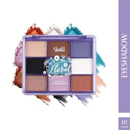 Glam21 Floral Hues 9 In 1 Eyeshadow Palette | Highly Pigmented | Easy To Carry | Super-Blendable | Mix of Matte and Shimmers Smudge-Proof (7.2 gm) | 01- Orchid image 1