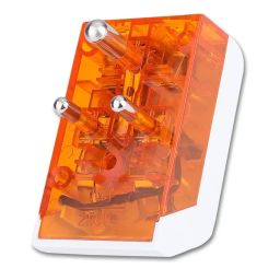 MX 3-Pin Multi-Plug with Surge and Spike Protector (White/Orange) image 1