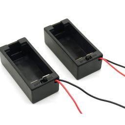 Electronicspices (Pack of 2) 9V Battery Holder with ON Off Switch Black Cover Lead Wires 9V Battery holder image 1