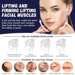 AVIARA™ 40 Patch V shaped Mask Invisible Tape Soft Elastic Face Adhesive Tape Lifting Firming Instant Wrinkle Stickers Elasticity Makeup Tape for Eyes, Neck, Jaw, Chin,Transparent Instant Face Lift (pack of 1) image 2