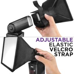 Hanumex® Flash Diffuser Light Softbox Flash Bounce Reflector Soft Light Box Elastic Large Big Size Universal Collapsible Studio Flash Diffuser for DSLR Cameras Flash.(Squre Flash SoftBox) image 5