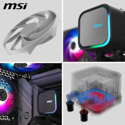 MSI MAG CORELIQUID A13 360 AIO CPU Liquid Cooler - Full CPU Coverage, Improved Water Channel Design, Minimalism Meets Illumination, CycloBlade 7, Split-Flow Radiator, Rifle Bearing Fans image 4
