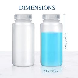Spylx Plastic Sample Bottles 500ml Laboratory Grade Polypropylene Wide Mouth Reagent Bottles Clear Liquids Storage Bottles with Lids Leak Proof Containers for Lab Classroom (12) image 1