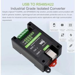 waveshare USB to RS485/422 Converter Onboard FT232RL and SP485EEN Chip, Galvanic Isolated Converter with Multiple Protection, Support Win11/10/8.1/8/7/XP, Mac, Linux, Android, Wince, etc image 1