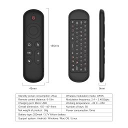 M5 Remote Control Air Mouse Mini Keyboard USB Wireless Remote Control with Voice Inputting Lighting Dual Modes Connection image 2