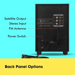 ZEBRONICS Zeb-Sunshine 60W 4.1 Multimedia Speaker with Bluetooth Supporting,USB,mSD,AUX,FM and Remote Control-(Black) image 4