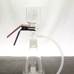 ISKO® Borosilicate glass Membrane Filter Holder Assembly with 350ml graduated sintered cup and silicone Pneumatic Pipe - 1000ml flask capacity B-40 Joint image 5