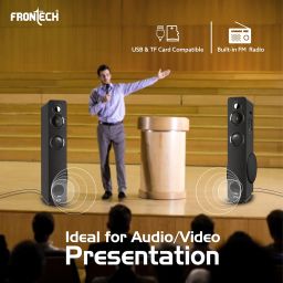 FRONTECH Twister 170W Tower Speaker System with Bluetooth 5.0, USB Playback, and FM Radio| Dual MIC| Remote Control |1 Year Warranty, (Black, SW-0126) image 4