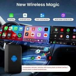 Flowlet Ai Box Carplay/Android Auto Wireless Adapter, Android Inbuild Playstore,Netflix,YouTube, 4GB+32GB, Plug & Play - Supports only Cars with Wired carplay/AndroidAuto 1-Year Warranty image 2