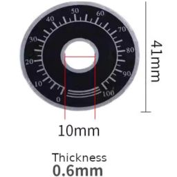 BUDHAN 3 Pcs of 0-100 Dial Face Plates used for Rheostat,Variable Transformer, Potentiometer & other Controls image 1