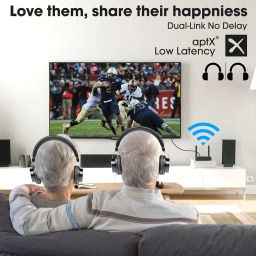 eppfun AK8675 Pro Bluetooth 5.2 aptX-Adaptive Transmitter Receiver for Home Stereo TV, aptX LL/aptX HD Low Latency Wireless Audio Adapter, 3.5mm RCA/AUX/Optical Outputs/Inputs (Black) image 2