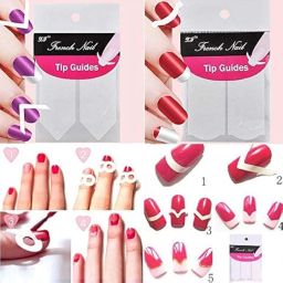 FOK Set Of 10 sheet Nail Art Decoration French Manicure Nail Art Tip Sticker/Tip Guide (3 style) image 2