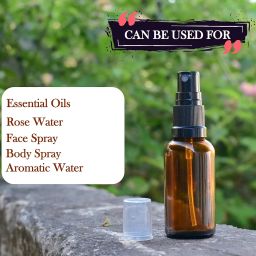 Happy Packaging 30ML Amber Round Empty Glass Botlle With Black Mist Spray and Over Cap| Refillable | Leak Proof For Essential Oils | Reusalble | DIY Perfumes | DIY serums (3) image 3