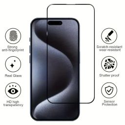OpenTech Military-Grade Tempered Glass Screen Protector Compatible for iPhone 16 Pro With Edge To Edge Coverage And Easy Installation Kit For Smartphone (6.3 Inches) image 1