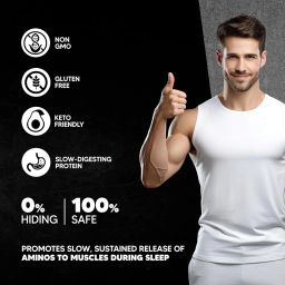 Asitis Nutrition 100% Pure Micellar Casein, 25 Gram Protein & 5.3 Gm Bcaa Per Serving, Slow Absorbing Protein With Overnight Muscle Recovery - Unflavoured, Unsweetened, Single - 1 Kg (31 Servings) image 4