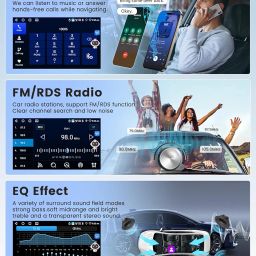 4G+64G Android Car Stereo Radio for VW Passat Jetta Tiguan Golf MK5 MK6 T5 EOS Polo CarPlay, Rimoody 9 Inch Touch Screen Android Auto GPS Navigation Bluetooth FM/RDS EQ-32 SWC Backup Camera image 4