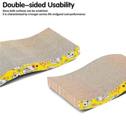 Emily Pets Cat Scratcher Cardboard 2 in 1 Reversible Scratching Pad Recyclable Corrugated Scratch Toy with Wave Shape & 10ML Catnip Cat Scratch Lounge for Furniture Protection Scratch Board image 4