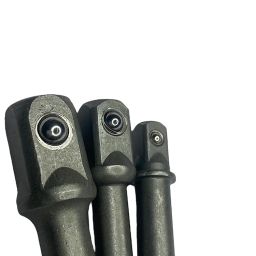 Heavy Duty Chrome Vanadium 3-Piece Socket Adapter Set - 1/4”, 3/8”, 1/2” Hex Shank Power Drill Attachment image 3