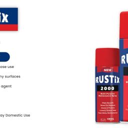 RUSTIX Multipurpose Rust Remover Aerosol Spray - Ideal for Metallic Surfaces, repair stuck Drawers, Lubricant for Door Hinges,Windows, bicycle chains, nuts and bolts - Pack of 2 (150 ml each) image 1