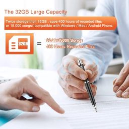 TECHNOVIEW 32GB Inbuilt Spy Voice Recorder Pen - 12 Hours Recording Time, Spy Voice Activated Hidden Recorder Device Wireless for Lectures Meetings Classes, Mini Audio Portable USB MP3 Playback image 2