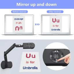 THUSTAR 8MP Document Camera & Webcam 4K with Dual Microphones, USB Visualiser A3-Size, 3-Level LED Lights, Image Invert Function, Fold, for Live Demo, Distance Education -Windows, macOS and Chrome OS image 4