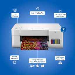 Brother DCP-T426W Multifunction (Print Scan Copy) Ink Tank Color Printer Best for Home, 150 Sheet Paper Tray, WiFi, Print Up to 7.5 K Pages in Black and 5 K in Color Each for (CMY), Free Installation image 3