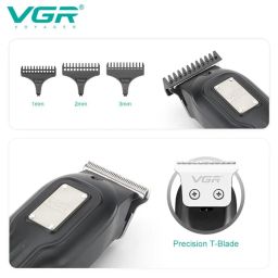 VGR V-918 Digital Display Professional Cordless Hair Clippers Cutter Rechargeable Wireless Hair Grooming Set Beard Trimming Beard Styling Rechargeable Li-ion Battery 600mAh 100 mins Runtime - BLACK image 2