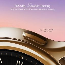 boAt Enigma Daze Women's Luxury Smart Watch w/ 1.3”(3.3cm) Luminous Display, Emergency SOS Live Location Sharing, Functional Crown, Watch Face Studio, QR Tray, BT Calling, HR & SpO2 (Metallic Gold) image 1