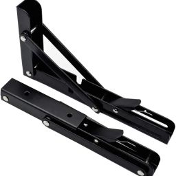 Folding Shelf Brackets Heavy Duty Metal Collapsible Shelf Bracket for Bench Table, Shelf Hinge Wall Mounted Space Saving DIY Bracket Wall Mounted Brackets (Folding Shelf Brackets 12INCH) image 1