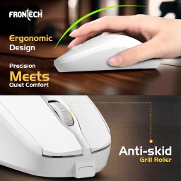 Frontech 2.4Ghz Wireless Keyboard and Mouse|104 Keys|1600 DPI|KB-0031| Combo Set (White) image 5