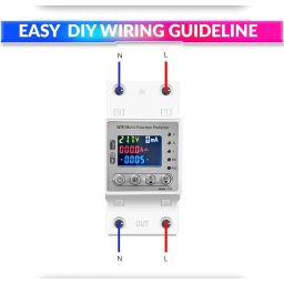 amiciSmart WiFi Energy Meter with Over/Under Voltage, Leakage and Over Current/Load Protection, Timer Switch Compatible with SmartLife App, Din Rail Mounted image 5