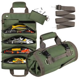 Serplex® Tool Bag Tools Storage Bag Portable Roll Up Multi Compartment Tools Bag with Detachable Zipper Pouch, Tool Organizer Bag with Handle Tool Bag for Technicians, Mechanics(No Tools) image 1