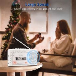 SEMIER Portable Cassette Player Recorder, Cassette to MP3 Digital Converter via USB or Micro SD Card, Powered by AC or 4 AA Battery AM FM Radio Tape Walkman, Build-in Speaker and Microphone image 5