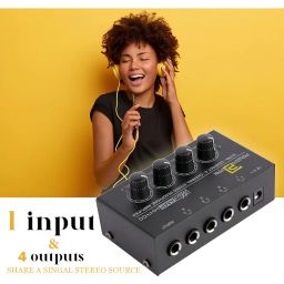 Powerpak KH400 4-Channel Headphone Amplifier Metal Stereo Audio Amplifier | 4X Quarter Inch Balanced TRS Headphones Output and TRS Audio Input for Sound Mixer image 5