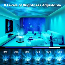 Ambdded® Aurora Glow Night Lamp | Northern Lights Effect Led Projector | Ocean Ripple 3D Water Wave LED Table Light | Romantic Ocean Wave Effect Night Lamp for Bedroom with Remote Control image 4