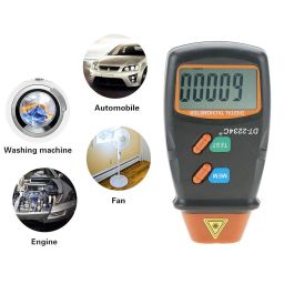Handheld Digital Tachometer set with Blue Bag, NonContact Digital LCD Photo Tachometer,Motor speed Gauge Rotational Record Tester,Mini RPM Tester Meter for motor,wheels,lathe,electrical fan image 4
