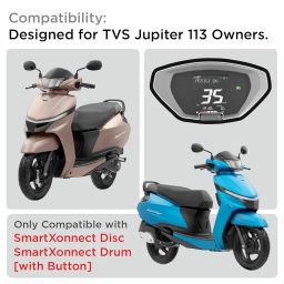 Spartan Shield Digital Cluster Screen Guard For TVS JUPITER 113 with Button 2024 Facelift || SMARTXONNECT Disc & Drum Scooter || TFT Meter Display Instrument Cluster Console Protector Accessory 2025 [Not Tempered Glass] image 1