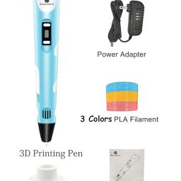 Magicwand【with Adaptor】|【LONG PRESS FILAMENT FORWARD BUTTON TO START 3D PEN】| 3D Printing Pen with LCD Display【10 Metre Each 3 Filaments EXTRA & 3 Metre Each 3 Filaments】【Pack of 1】 image 4