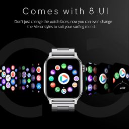 Fire-Boltt Rise Luxe Smart Watch with Stainless Steel, 47mm (1.85) Display Bluetooth Calling, Rotating Crown, AI Voice Assistant, 120 Sports Modes, Neon UI, SpO2 & Heart Rate Monitoring (SilverSS) image 5
