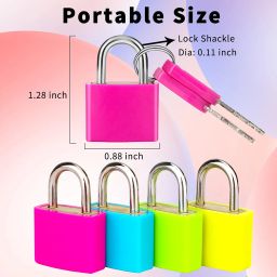 Febwind 4 Pcs Suitcase Locks With Copper Keys Protect Your Belongings With Set Of 4 Mini Padlocks Multicolor Durable Locks For Suitcases Backpacks Boxes Cabinet And Laptop Bags image 1