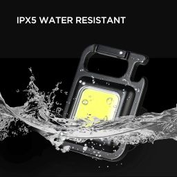 goodat Portable Small LED Keychain Flashlights COB Work Light 2000Lumens Rechargeable Waterproof 4 Light Modes Mini Working Flashlights With Collapsible Bracket and Strong Magnet (DT- COB Square 2 Pack) image 5