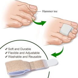 2Pcs Hammer Toe Straightener, Broken Toe Wraps,Toe Cushioned Bandages,Hammer Toe Splints For Correcting Hammer Toes, Broken Toes, Crooked Toes & Overlapping Toes Foot_Drop,Free Size image 5