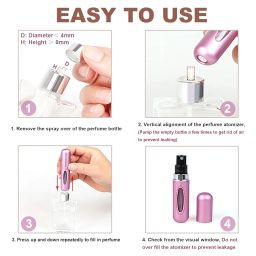 ERZA Mini perfume Refillable Atomizer Container, Portable, Cologne Travel Size, Scent Pump Case, Fragrance Empty spray bottle for Aftershave Traveling and Outgoing 5ml, Random Color, Pack of 2 image 2